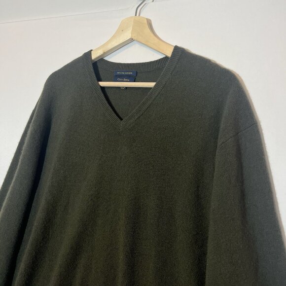 Club Room Men’s 100% Cashmere V-Neck Sweater Pullover XL Green - Picture 6 of 9